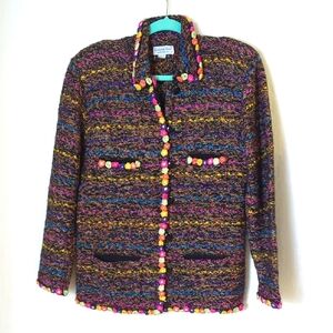 Vintage Roberta Frost Sweater Multicolor Tweed Jacket Medium